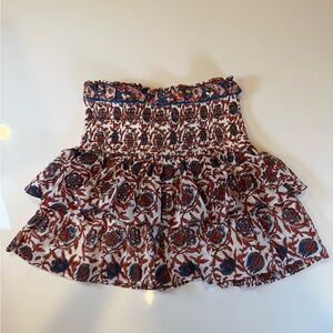 House of Harlow 1960 Red and Blue Patterned Mini Skirt
